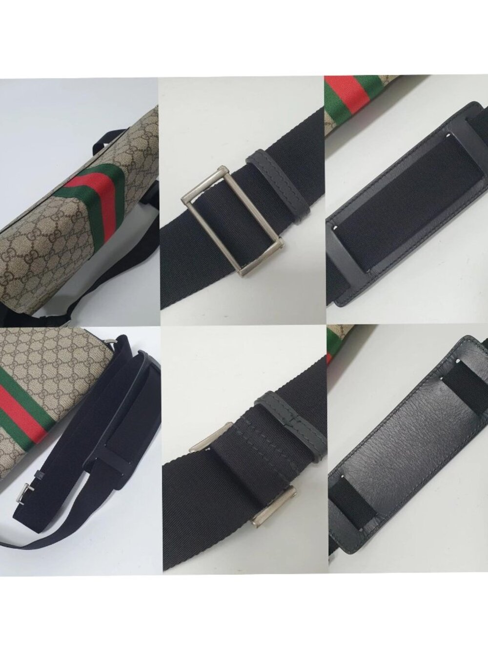 Authentic Gucci GG Supreme Web Messenger Bag Beige Ebony Canvas Crossbody - Picture 7 of 11